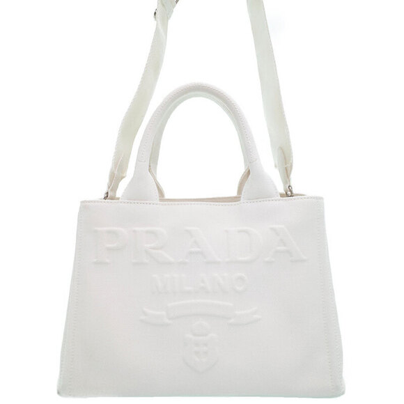 Prada Handbags - Prada Canapa canvas tote bag White